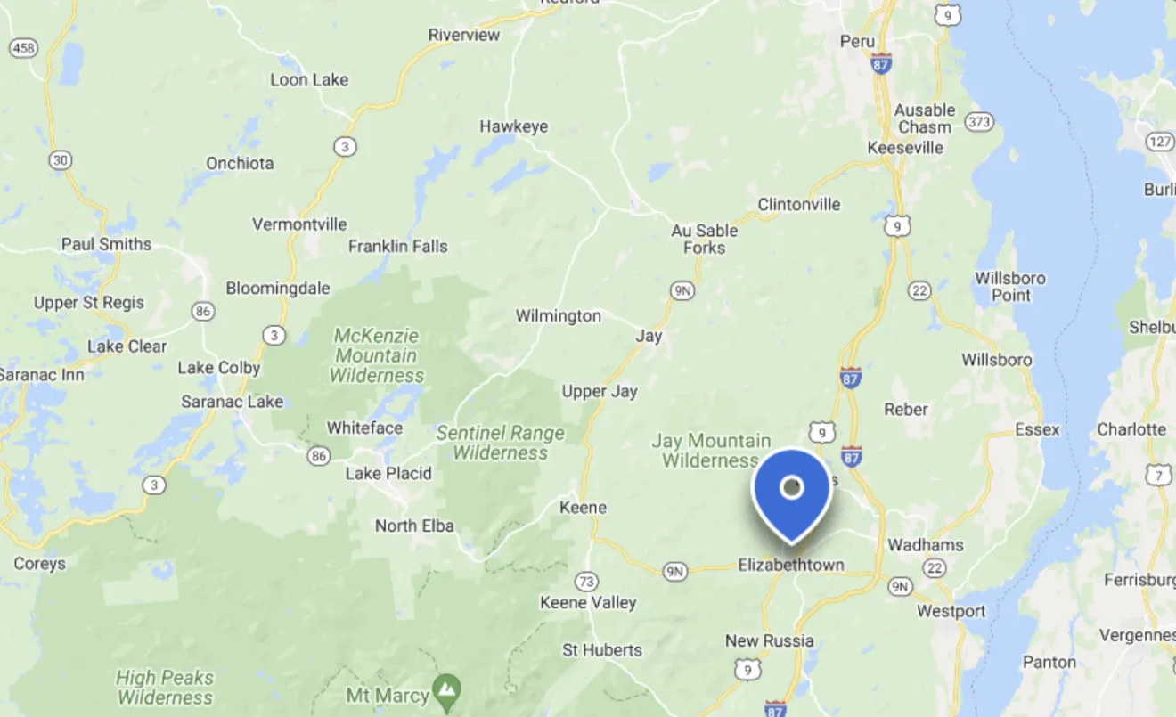 Elizabethtown on a map.